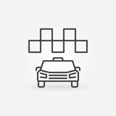 İnce çizgi biçiminde taksi vektör konsepti simgesi veya logosu