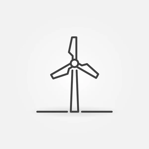 Icono de contorno de energía eólica - signo de turbina eólica vectorial — Archivo Imágenes Vectoriales