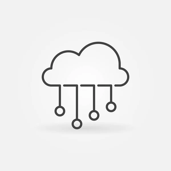 Lineares Symbol für Vector Cloud Computing Technology Konzept — Stockvektor