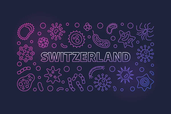 Coronavirus in Switzerland vektor színes vázlat banner — Stock Vector