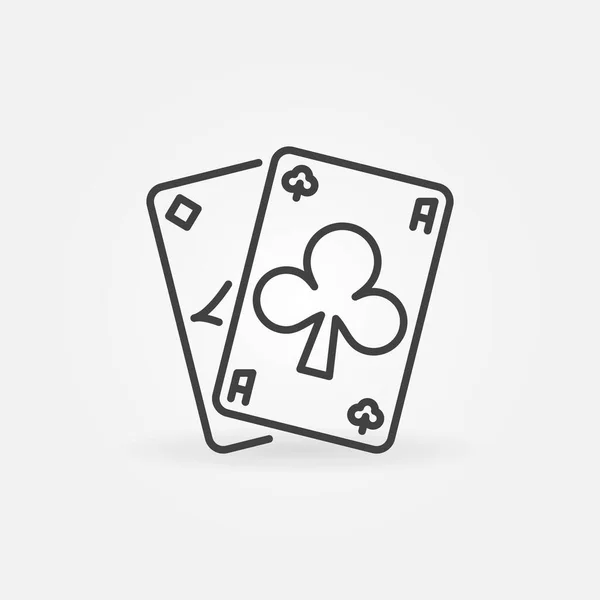 Иконка концепции Vector Poker Pair of Aces — стоковый вектор