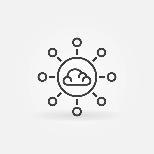 Cloud Computing vetor linear conceito ícone — Vetor de Stock