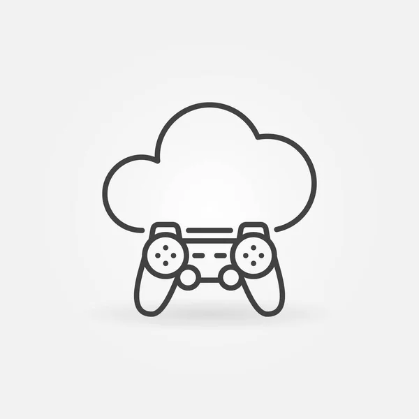 Cloud met gamepad vector dunne lijn concept icoon — Stockvector