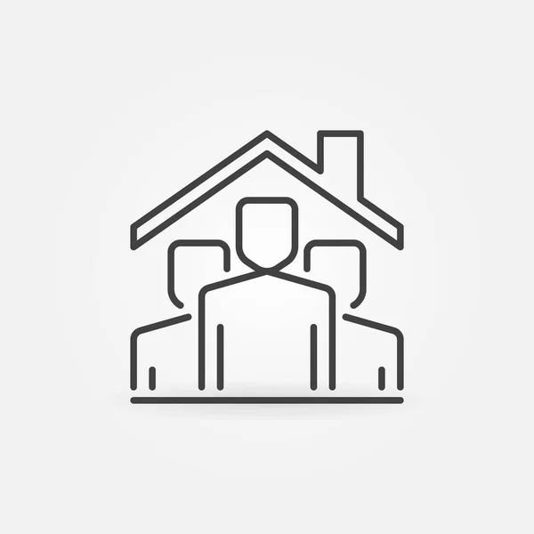 ( 영어 ) House Roof vector line ( 영어 ) Stay Home Concept icon — 스톡 벡터