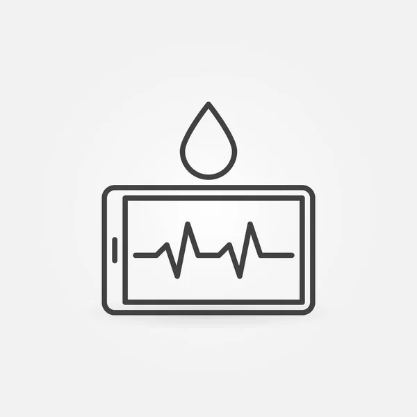 Smartphone con gota de agua icono de vector lineal o logotipo — Vector de stock