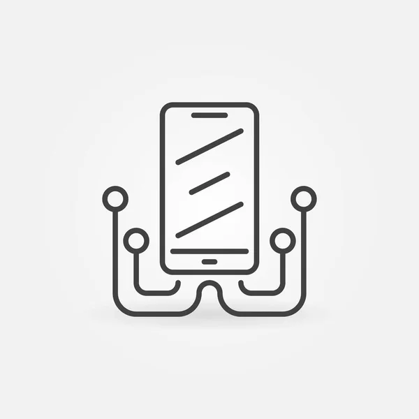 スマートフォンの修復ベクトルのコンセプトアイコン薄いラインスタイル — ストックベクタ