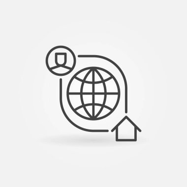 Ev Hattı vektör konsept simgesinde Çevrimiçi Çalışma