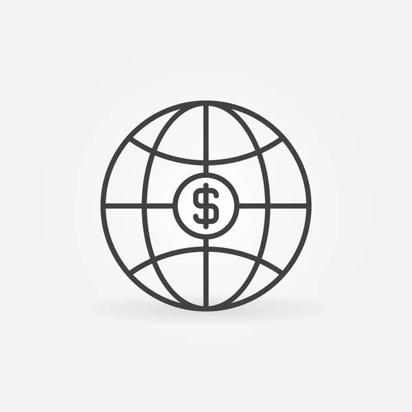 Dollar Sign vector 컨셉트 아이콘이 있는 지구 지구 — 스톡 벡터