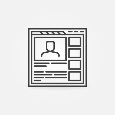 Web Tarayıcı Sayfası veya Pencere vektör ana hatları konsept simgesi