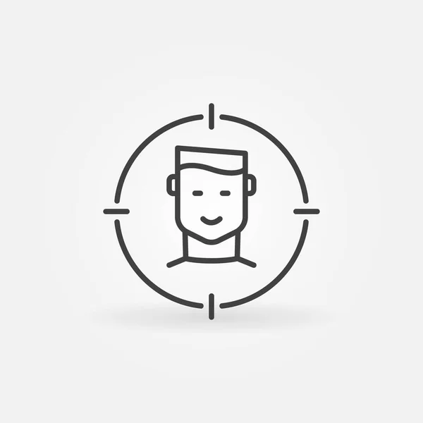 ( 영어 ) Man Face in Target outline vector concepts icon — 스톡 벡터