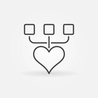 Bağış ve Yardım Yüreği konsepti doğrusal vektör simgesi