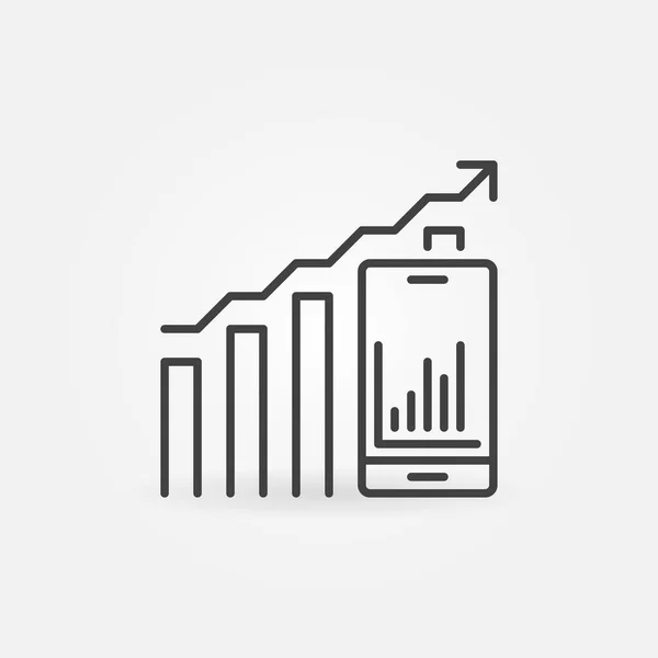 Gráfico com ícone de linha conceito vetor Smartphone —  Vetores de Stock
