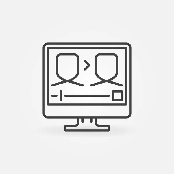 Deepfakes or Deep Fakes Online vector concept line icon — Archivo Imágenes Vectoriales