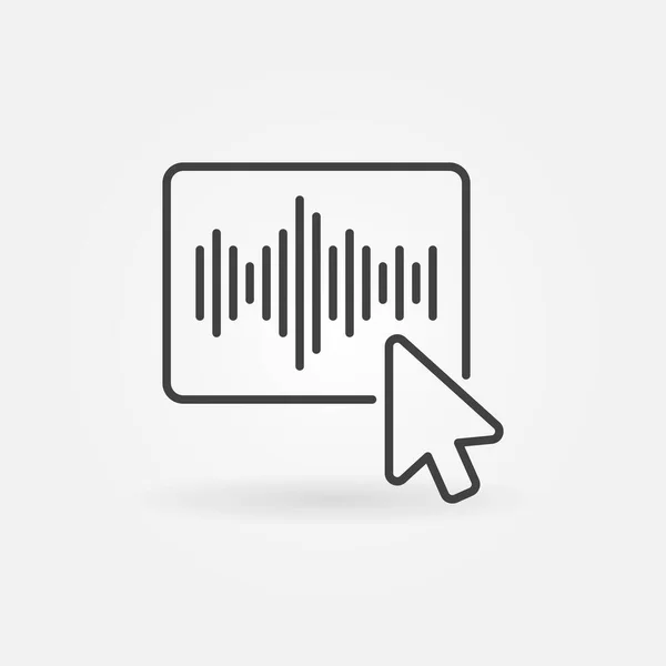 Ratón Haga clic en el botón de onda de sonido vector de línea delgada icono Vectores de stock libres de derechos