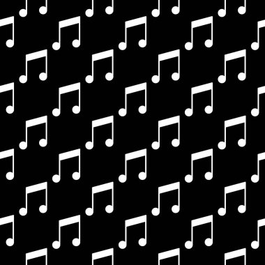 Koyu arkaplanda müzikal nota vektörsüz desen