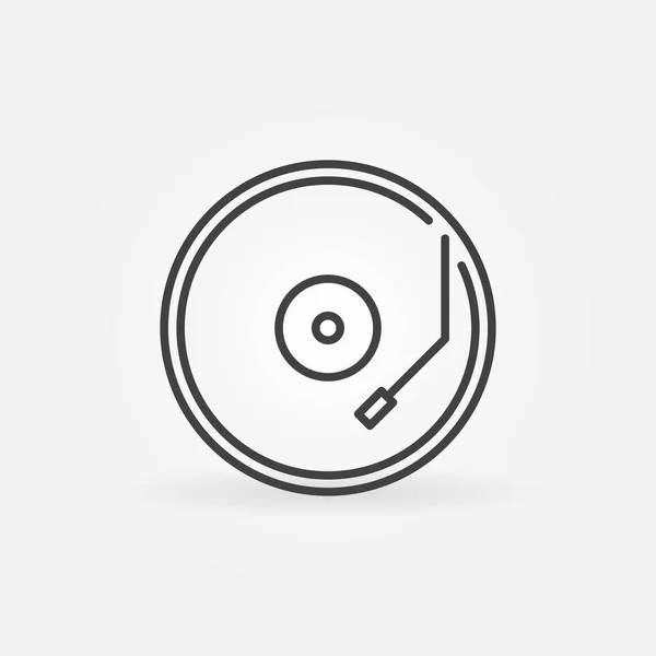 Vinyl Player concetto di icona della linea rotonda — Vettoriale Stock