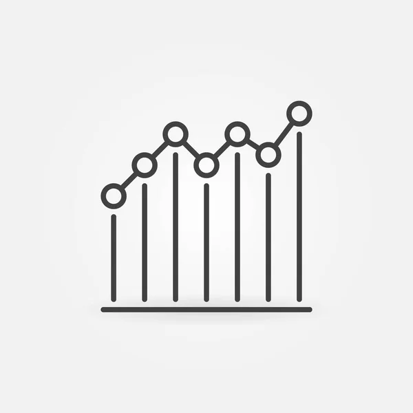 Gráfico de líneas con círculos esbozar concepto de vector icono mínimo — Archivo Imágenes Vectoriales