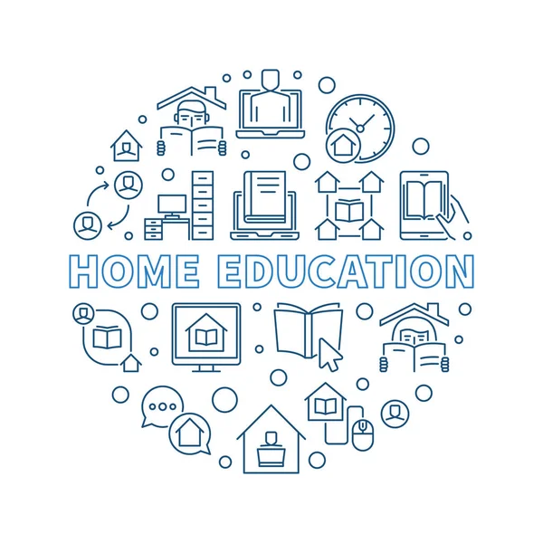 Home Educación vector concepto azul línea redonda ilustración Vector de stock