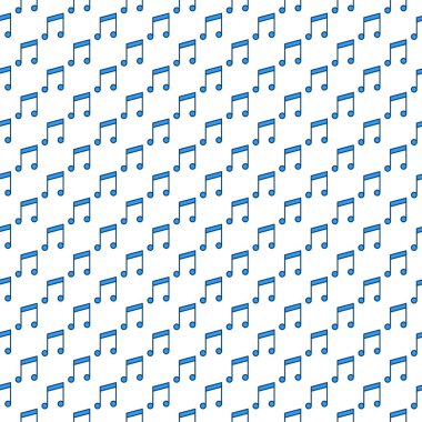 Blue Musical Note simgesiyle Yaratıcı Müzik Kusursuz Desen