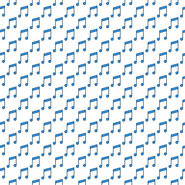 Motif sans couture de musique créative avec icône de note musicale bleue — Image vectorielle