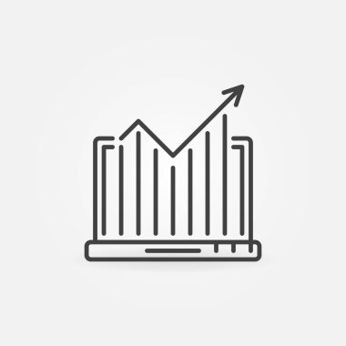 Grafik vektör kavramına sahip dizüstü bilgisayar Analitik çizgi simgesi
