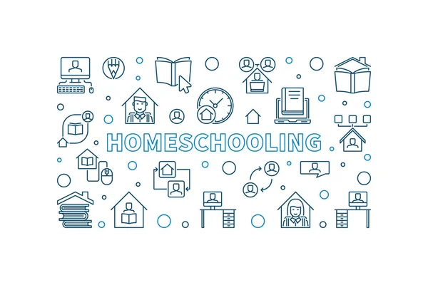 Homeschooling schema vettore Istruzione concetto banner — Vettoriale Stock