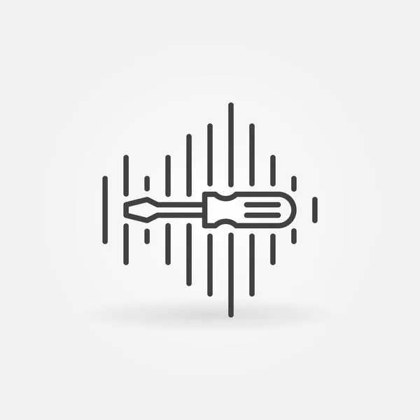 Sound Wave with Screwdriver line vector icon or sign — Stock Vector