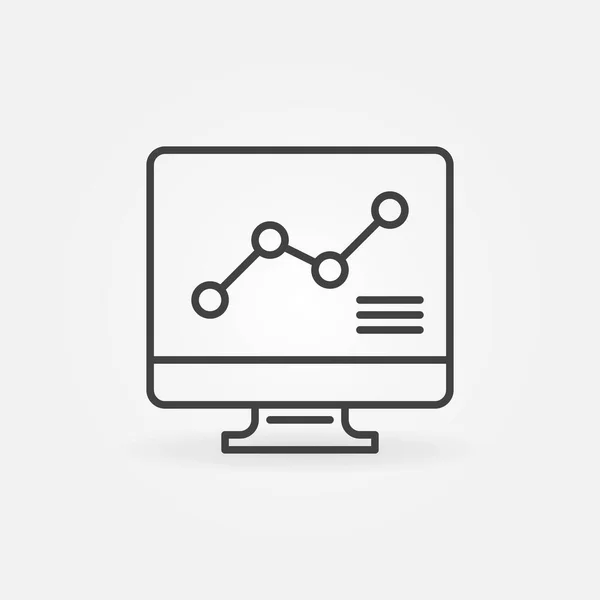 Grafik doğrusal vektör konsept simgesine sahip bilgisayar — Stok Vektör