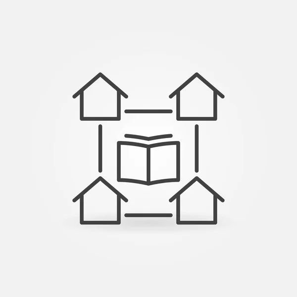 Home Bildung Vektorkonzept einfaches Symbol in Umrissen Stil — Stockvektor