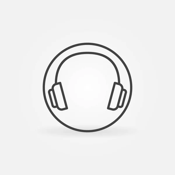 Słuchawki wektor koncepcja okrągła ikona w stylu cienkiej linii — Wektor stockowy