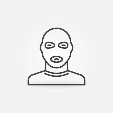 Kar maskeli adam doğrusal vektör konsepti simgesi