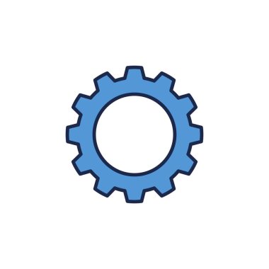 Çark vektörü mavi modern konsept simgesi