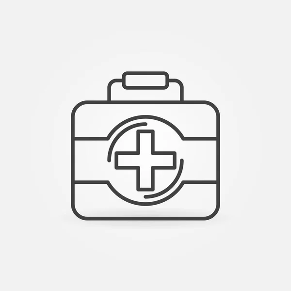 Иконка набора первой помощи. Символ векторной линии медицинской сумки — стоковый вектор