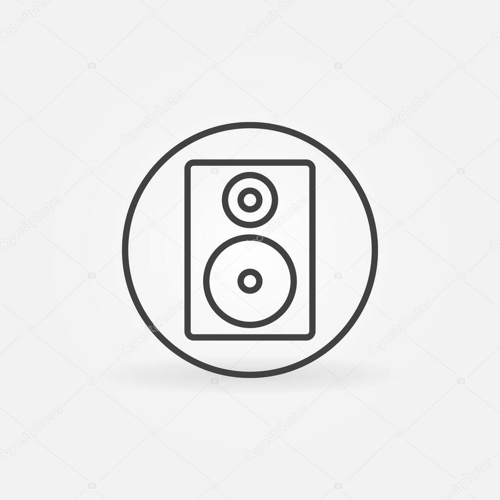 Computer Speaker in Circle outline vector concept icon