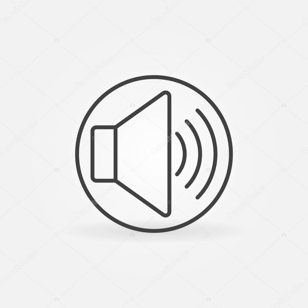Sound Volume outline vector concept round icon
