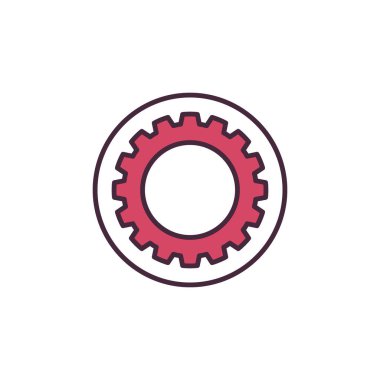 Kırmızı Vites ya da Çember vektör konsepti simgesi ile çember