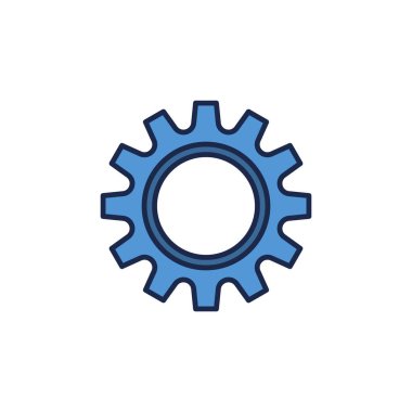 Beyaz arkaplanda Mavi Çarklı Tekerlek vektör simgesi