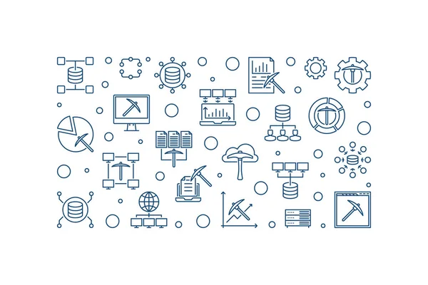 Data Mining concept vector linear horizontal illustration — Stock Vector