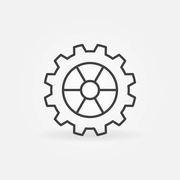 Cog Wheel 또는 Gear 선형 벡터 개념 아이콘 또는 로고 — 스톡 벡터