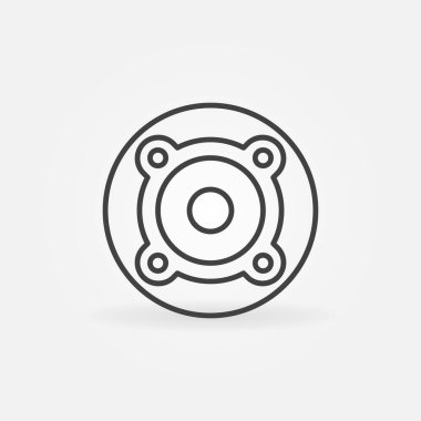 Sözcü vektörü ince çizgi konsepti yuvarlak simgesi