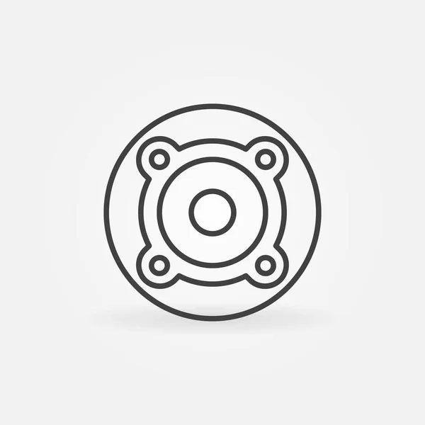 Altavoz vector delgado concepto de línea redonda icono — Vector de stock