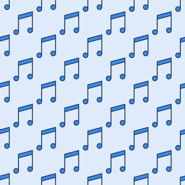 Vector naadloos patroon gemaakt met Blue Musical Note teken — Stockvector