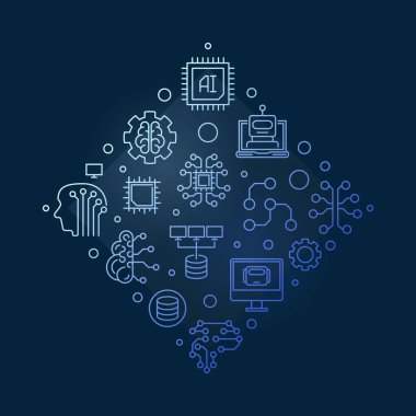 Yapay Zeka vektör yaratıcı çizgi çizimi