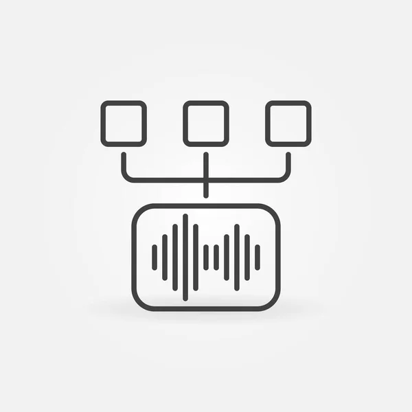 Voice Command Control vector subțire linie concept pictogramă — Vector de stoc