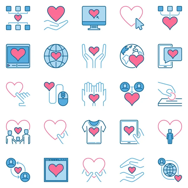 Donation and Charity creative icons - vector kindness signs — Stock Vector