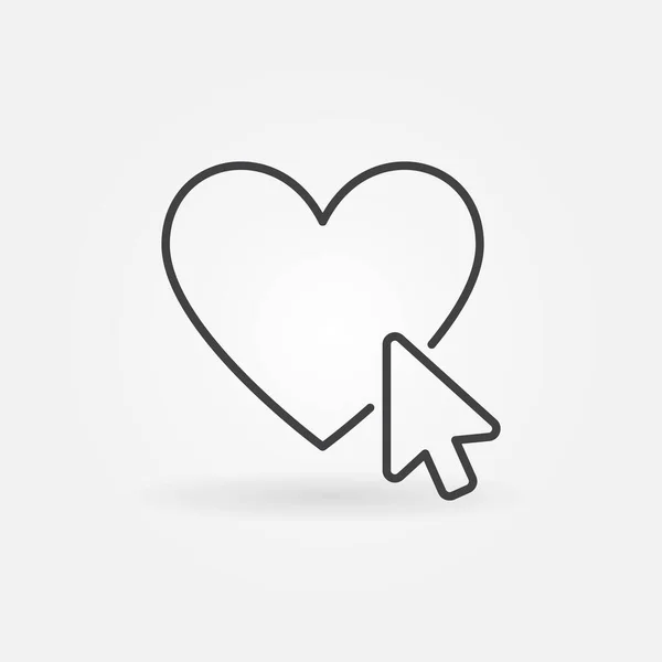 Mouse click on Heart line icon. Online Donation vector sign — Stock Vector