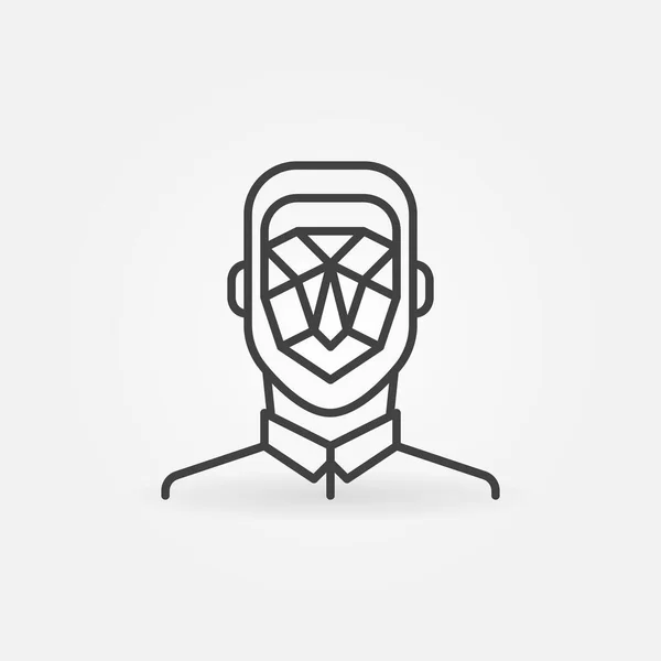Man Face Detection linear icon. 벡터 개념 기호 — 스톡 벡터
