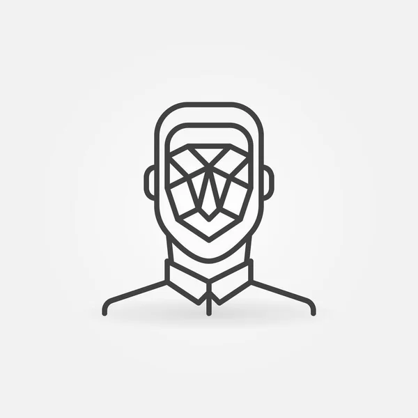 Icône linéaire Man Face Detection. Symbole de concept vectoriel — Image vectorielle