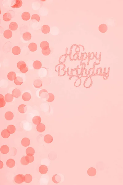 Creative Pastel Fantasy Holiday Card Cupcake Happy Birthday Lettering Baby — Stock Photo, Image