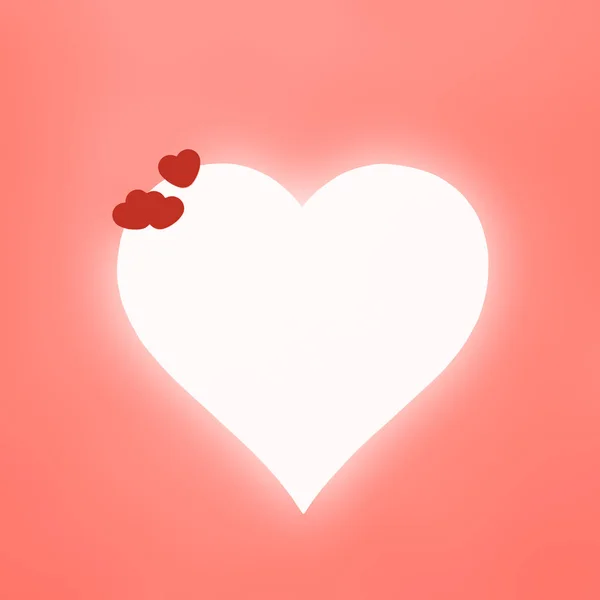White Heart Pink Neon Background Valentine Day Concept Trendy Design — Stock Photo, Image